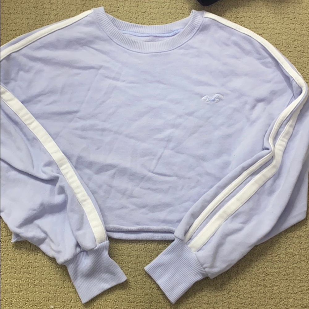 Light blue Hollister cropped sweatshirt